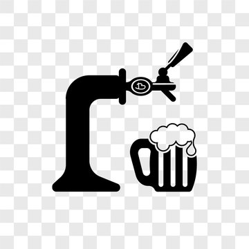 Beer Tap Icons Isolated On Transparent Background. Modern And Editable Beer Tap Icon. Simple Icon Vector Illustration.