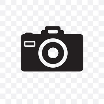 camera icon isolated on transparent background. Simple and editable camera icons. Modern icon vector illustration.
