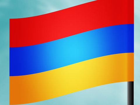 Romania Flag Above Simple Stock Image