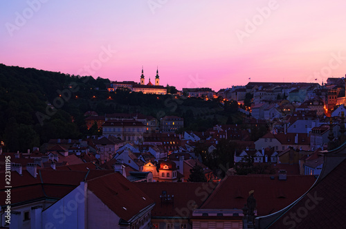 Sunset In Prague Summer Evening Cityscape Photo Colorful