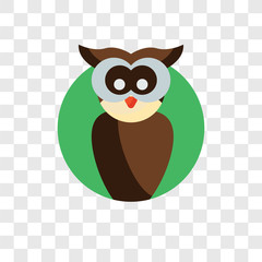 Owl vector icon isolated on transparent background, Owl logo design