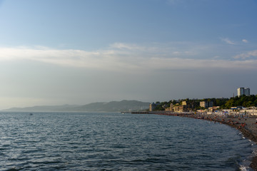 Fototapeta premium Coast of the Black Sea in Sochi Russia