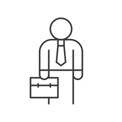 businessman or investor carry briefcase, business icon, editable stroke outline