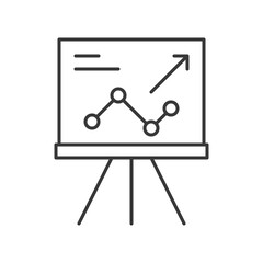 presentation graph report of company icon, editable stroke outline
