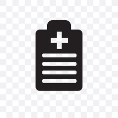 medical records icon isolated on transparent background. Simple and editable medical records icons. Modern icon vector illustration.