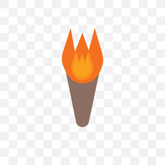 torch icon isolated on transparent background. Simple and editable torch icons. Modern icon vector illustration.