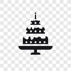 Birthday cake vector icon isolated on transparent background, Birthday cake logo design