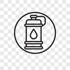 water bottle icons isolated on transparent background. Modern and editable water bottle icon. Simple icon vector illustration.