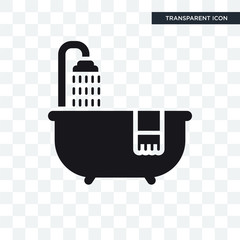 Naklejka premium Bathtube vector icon isolated on transparent background, Bathtube logo design