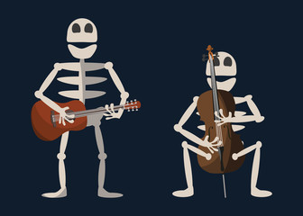 skeleton musician vector illustration 