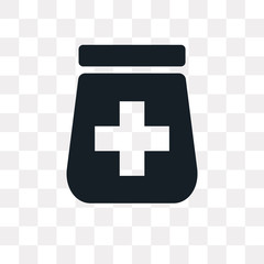 pills jar icon on transparent background. Modern icons vector illustration. Trendy pills jar icons