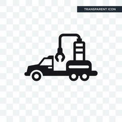 Crane Truck vector icon isolated on transparent background, Crane Truck logo design
