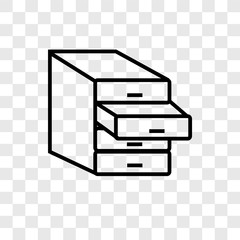 Cabinet vector icon isolated on transparent background, Cabinet logo design