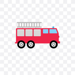 fire truck icon isolated on transparent background. Simple and editable fire truck icons. Modern icon vector illustration.