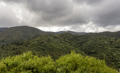 Cloudy day over the mountains in New Zealand