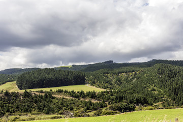 Cloudy day over the mountains in New Zealand