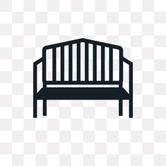bench icon on transparent background. Modern icons vector illustration. Trendy bench icons