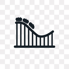 roller coaster icon on transparent background. Modern icons vector illustration. Trendy roller coaster icons