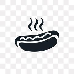 hot dog icon on transparent background. Modern icons vector illustration. Trendy hot dog icons