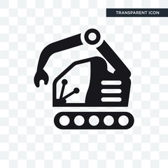 Backhoes vector icon isolated on transparent background, Backhoes logo design