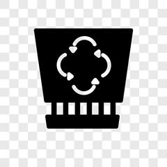 recycle bin icons isolated on transparent background. Modern and editable recycle bin icon. Simple icon vector illustration.