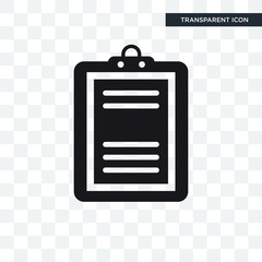 Written Clipboard vector icon isolated on transparent background, Written Clipboard logo design