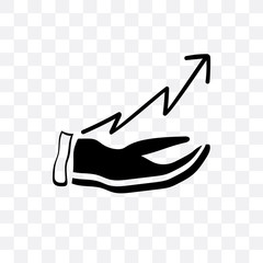 increase rate icon isolated on transparent background. Simple and editable increase rate icons. Modern icon vector illustration.