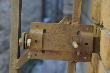 padlock on an old door