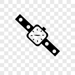 watch icons isolated on transparent background. Modern and editable watch icon. Simple icon vector illustration.