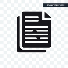 Folded written paper vector icon isolated on transparent background, Folded written paper logo design