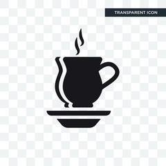 Warm cup and plate vector icon isolated on transparent background, Warm cup and plate logo design