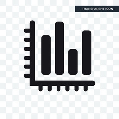 Growing bar graph vector icon isolated on transparent background, Growing bar graph logo design