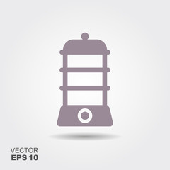 Dryer for vegetables and fruits Icon in flat style isolated on grey background.