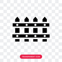 Fence vector icon isolated on transparent background, Fence logo design