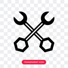 Wrench vector icon isolated on transparent background, Wrench logo design
