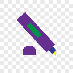 highlighter icons isolated on transparent background. Modern and editable highlighter icon. Simple icon vector illustration.