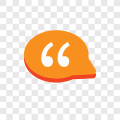 Quote vector icon isolated on transparent background, Quote logo design