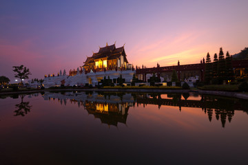 The Royal Pavilion (Ho Kham Luang) in Royal Park Rajapruek  Chiang Mai, Thailand.