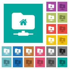 FTP home directory square flat multi colored icons