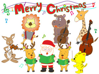 Obraz na płótnie Canvas 動物園のクリスマスコンサート