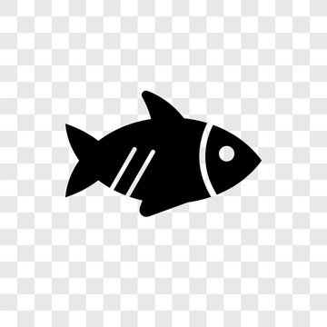 Fish Vector Icon Isolated On Transparent Background, Fish Logo Design