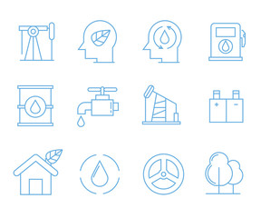 energy icons, outline icons
