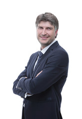 Close-up face of successful businessman