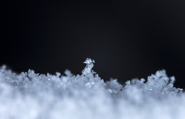 crystals of snow, ice