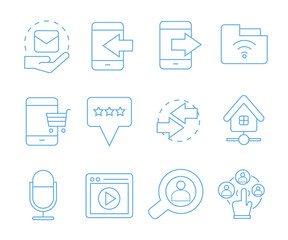 network icons, social media icons