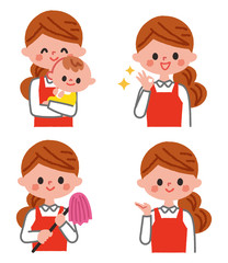 ベビーシッター　イラスト