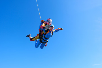 Skydiving. Tandem jump.