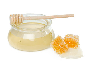 Fresh honey with honeycomb