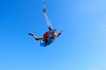 Skydiving. Tandem jump.