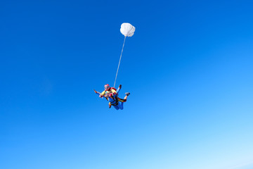 Plakat Skydiving. Tandem jump.